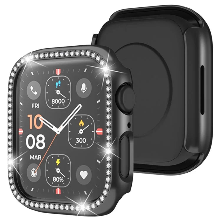 For Apple Watch Ultra 49mm  /  Ultra 2 49mm Rhinestone Decor Hollow Out Electroplating PC Watch Case