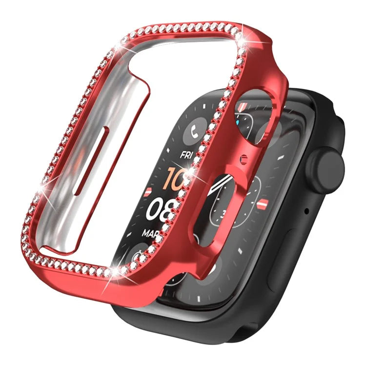 For Apple Watch Ultra 49mm  /  Ultra 2 49mm Rhinestone Decor Hollow Out Electroplating PC Watch Case