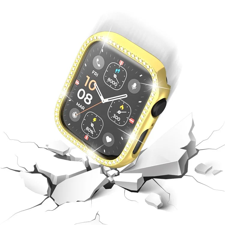 For Apple Watch Ultra 49mm  /  Ultra 2 49mm Rhinestone Decor Hollow Out Electroplating PC Watch Case