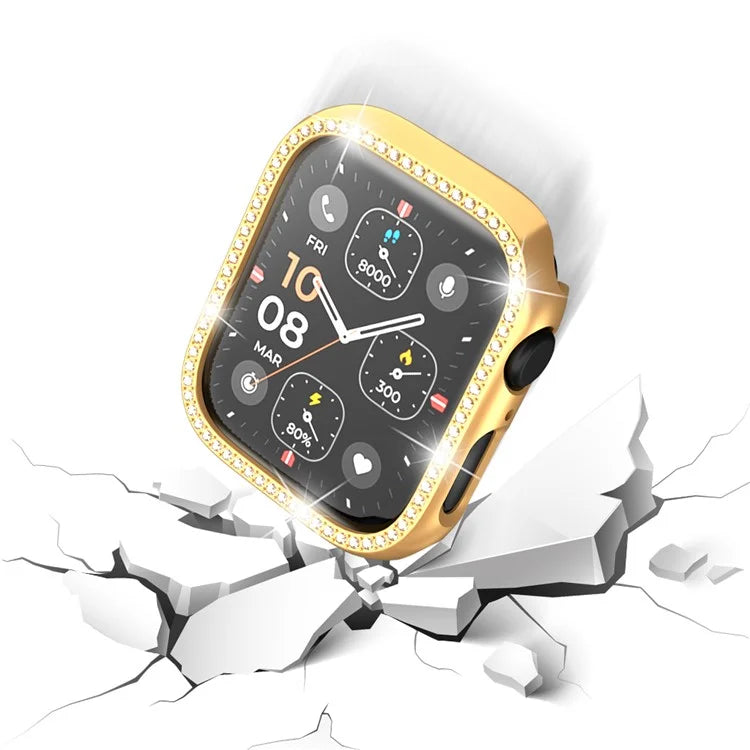 For Apple Watch Ultra 49mm  /  Ultra 2 49mm Rhinestone Decor Hollow Out Electroplating PC Watch Case