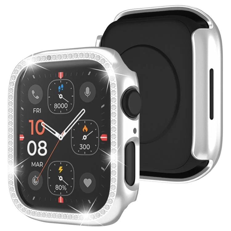 For Apple Watch Ultra 49mm  /  Ultra 2 49mm Rhinestone Decor Hollow Out Electroplating PC Watch Case
