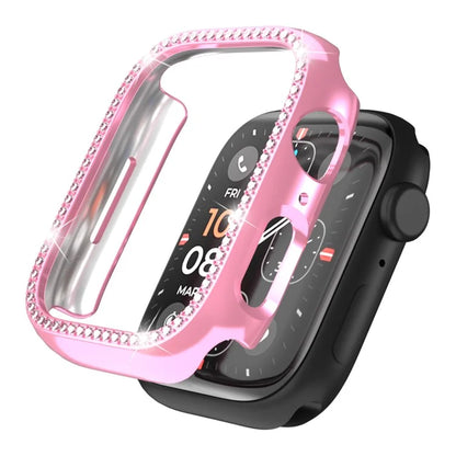 For Apple Watch Series 4  /  5  /  6  /  SE  /  SE (2022) 40mm Rhinestone Decor Hollow Out Electroplating PC Watch Case