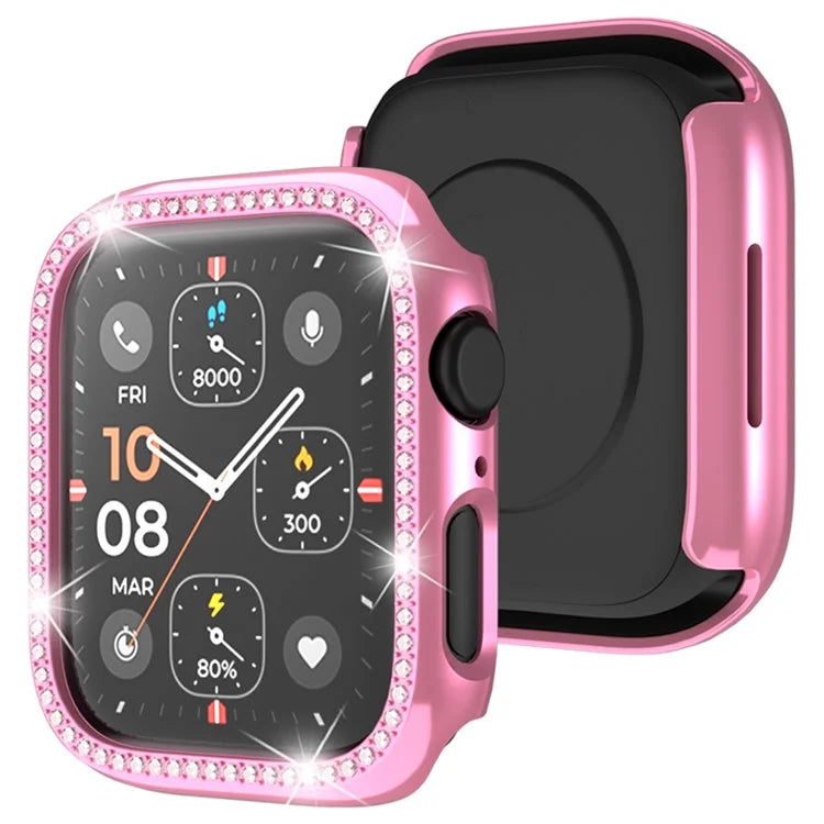 For Apple Watch Series 4  /  5  /  6  /  SE  /  SE (2022) 40mm Rhinestone Decor Hollow Out Electroplating PC Watch Case