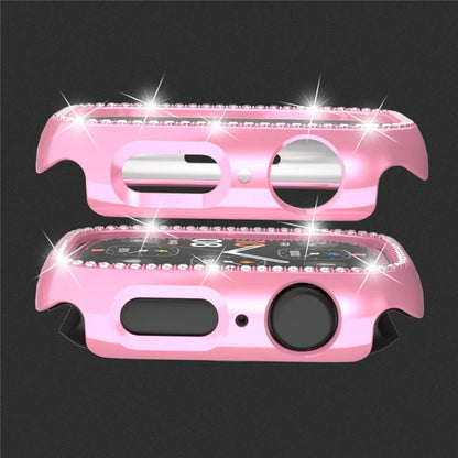 For Apple Watch Series 4  /  5  /  6  /  SE  /  SE (2022) 40mm Rhinestone Decor Hollow Out Electroplating PC Watch Case