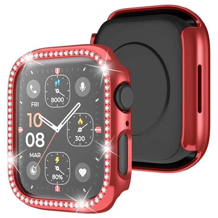 For Apple Watch Series 4  /  5  /  6  /  SE  /  SE (2022) 40mm Rhinestone Decor Hollow Out Electroplating PC Watch Case
