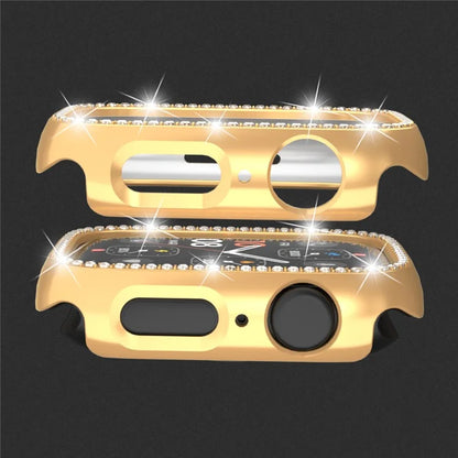 For Apple Watch Series 4  /  5  /  6  /  SE  /  SE (2022) 40mm Rhinestone Decor Hollow Out Electroplating PC Watch Case