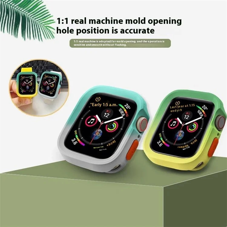 For Apple Watch Series 4  /  5  /  6  /  SE  /  SE (2022) 44mm  /  7  /  8  /  9 45mm Dual Color TPU Watch Case