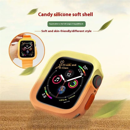 For Apple Watch Series 4  /  5  /  6  /  SE  /  SE (2022) 44mm  /  7  /  8  /  9 45mm Dual Color TPU Watch Case