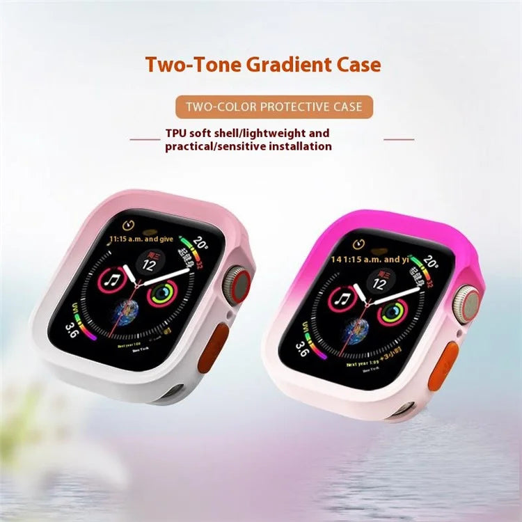 For Apple Watch Series 4  /  5  /  6  /  SE  /  SE (2022) 40mm  /  7  /  8  /  9 41mm Dual Color TPU Watch Case