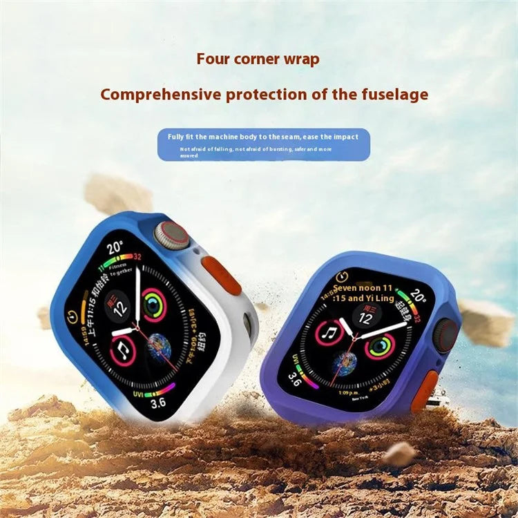 For Apple Watch Series 4  /  5  /  6  /  SE  /  SE (2022) 40mm  /  7  /  8  /  9 41mm Dual Color TPU Watch Case