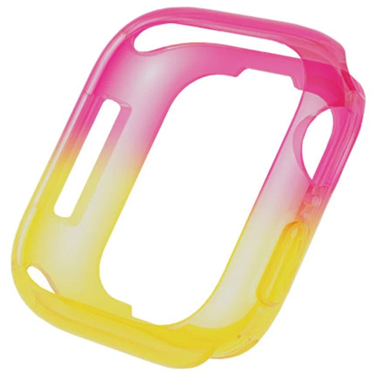 For Apple Watch Series 4  /  5  /  6  /  SE  /  SE (2022) 44mm  /  7  /  8  /  9 45mm Dual Color Translucent Matte TPU Watch Case