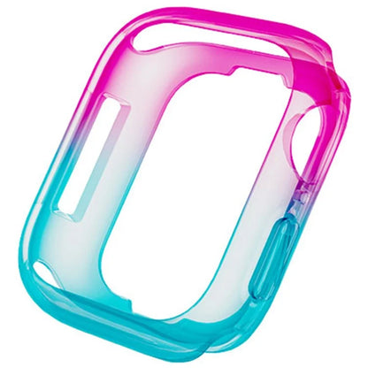 For Apple Watch Series 4  /  5  /  6  /  SE  /  SE (2022) 44mm  /  7  /  8  /  9 45mm Dual Color Translucent Matte TPU Watch Case