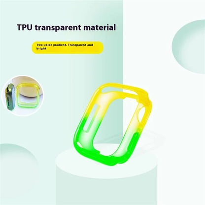 For Apple Watch Series 4  /  5  /  6  /  SE  /  SE (2022) 44mm  /  7  /  8  /  9 45mm Dual Color Translucent Matte TPU Watch Case