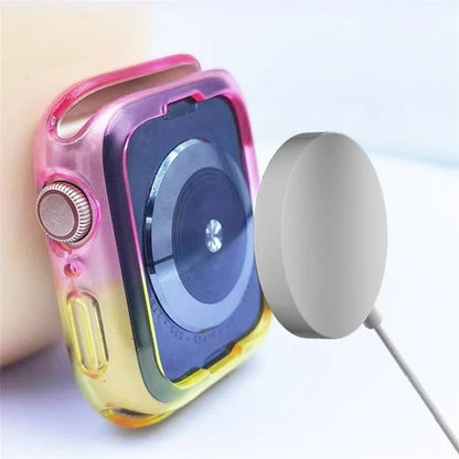 For Apple Watch Series 4  /  5  /  6  /  SE  /  SE (2022) 40mm  /  7  /  8  /  9 41mm Dual Color Translucent Matte TPU Watch Case