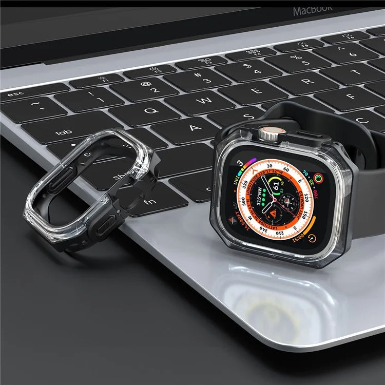 For Apple Watch Series 7 / 8 / 9 41mm Watch Frame Case PC+TPU Smartwatch Edge Protector