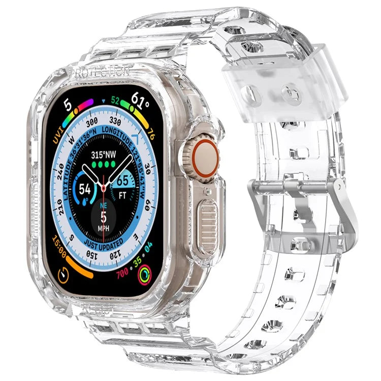 AHASTYLE WG103 For Apple Watch Ultra 49mm / Watch Ultra 2 49mm TPU Band with Case Replacement Sport Strap