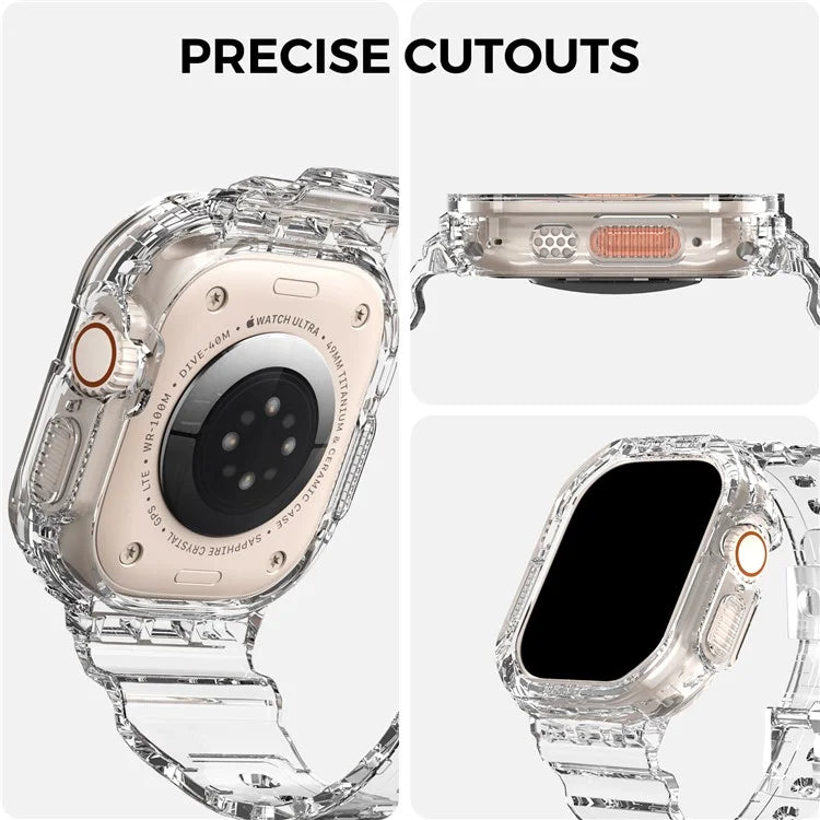AHASTYLE WG103 For Apple Watch Ultra 49mm / Watch Ultra 2 49mm TPU Band with Case Replacement Sport Strap