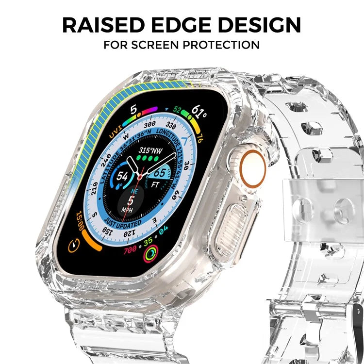 AHASTYLE WG103 For Apple Watch Ultra 49mm / Watch Ultra 2 49mm TPU Band with Case Replacement Sport Strap