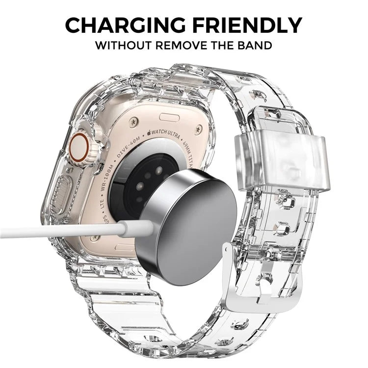 AHASTYLE WG103 For Apple Watch Ultra 49mm / Watch Ultra 2 49mm TPU Band with Case Replacement Sport Strap