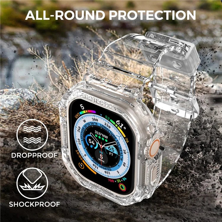 AHASTYLE WG103 For Apple Watch Ultra 49mm / Watch Ultra 2 49mm TPU Band with Case Replacement Sport Strap
