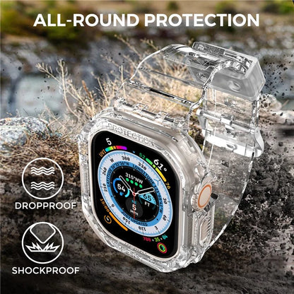 AHASTYLE WG103 For Apple Watch Ultra 49mm / Watch Ultra 2 49mm TPU Band with Case Replacement Sport Strap