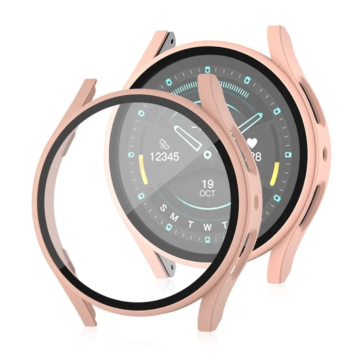 For Samsung Galaxy Watch7 44mm Matte Case with Tempered Glass Screen Film Hard PC Watch Cover