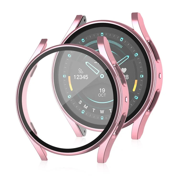 For Samsung Galaxy Watch7 44mm Matte Case with Tempered Glass Screen Film Hard PC Watch Cover