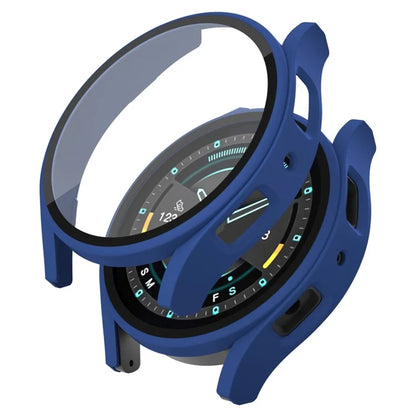 For Samsung Galaxy Watch7 44mm Matte Case with Tempered Glass Screen Film Hard PC Watch Cover