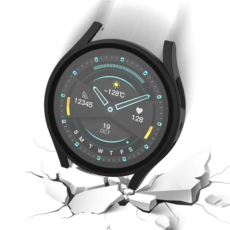 For Samsung Galaxy Watch7 40mm Matte Case Hard PC Watch Cover with Tempered Glass Screen Film