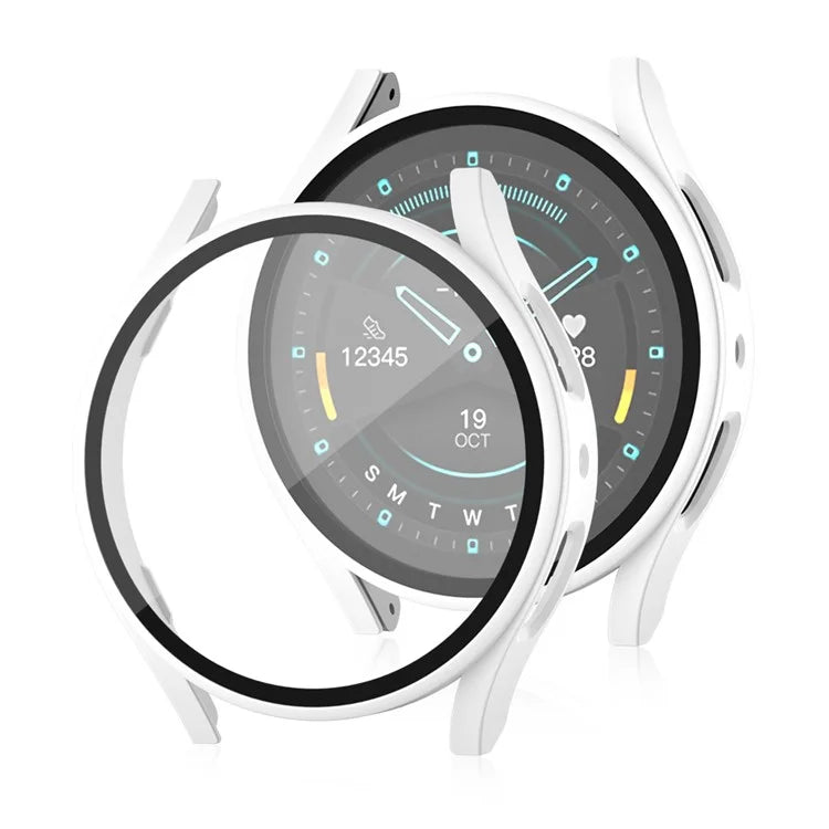 For Samsung Galaxy Watch7 40mm Matte Case Hard PC Watch Cover with Tempered Glass Screen Film