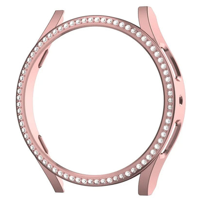 For Samsung Galaxy Watch7 44mm PC Watch Case Rhinestone Decor Hollow-Out Cover
