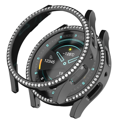For Samsung Galaxy Watch7 44mm PC Watch Case Rhinestone Decor Hollow-Out Cover