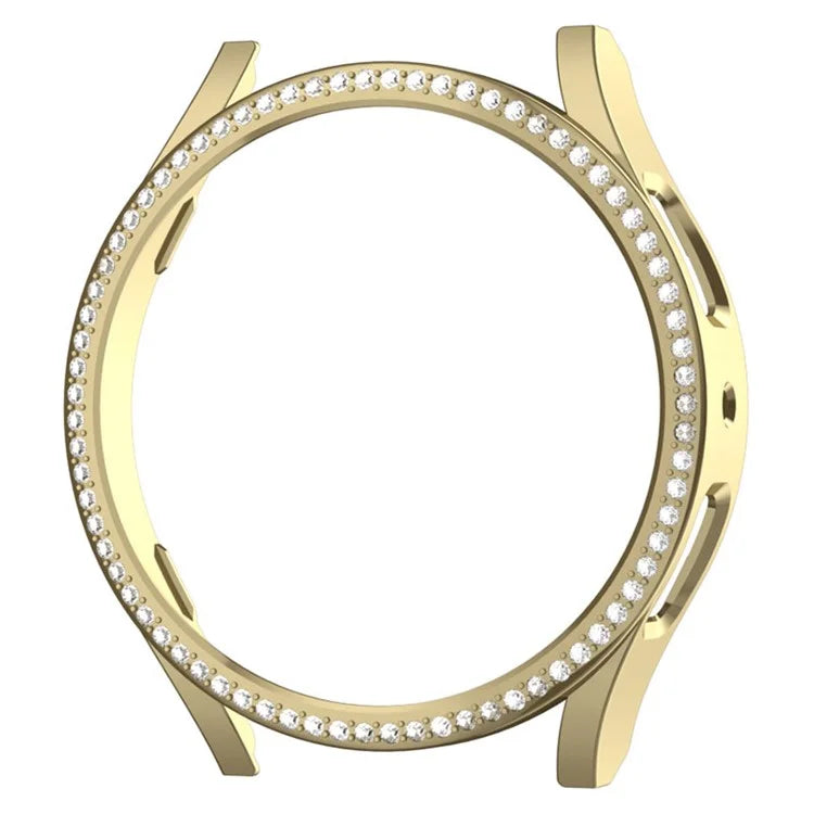For Samsung Galaxy Watch7 44mm PC Watch Case Rhinestone Decor Hollow-Out Cover