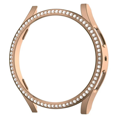 For Samsung Galaxy Watch7 44mm PC Watch Case Rhinestone Decor Hollow-Out Cover