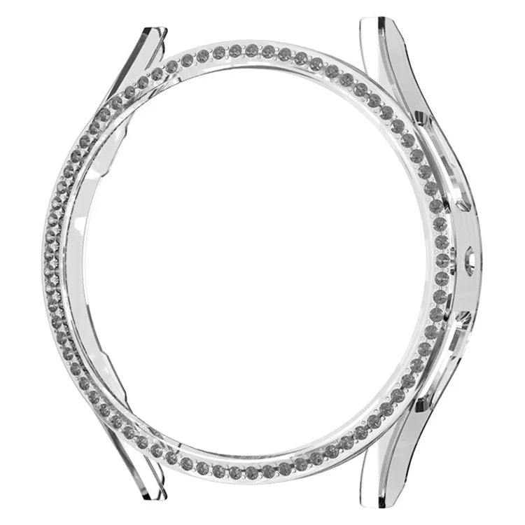 For Samsung Galaxy Watch7 44mm PC Watch Case Rhinestone Decor Hollow-Out Cover
