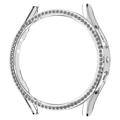 For Samsung Galaxy Watch7 44mm PC Watch Case Rhinestone Decor Hollow-Out Cover