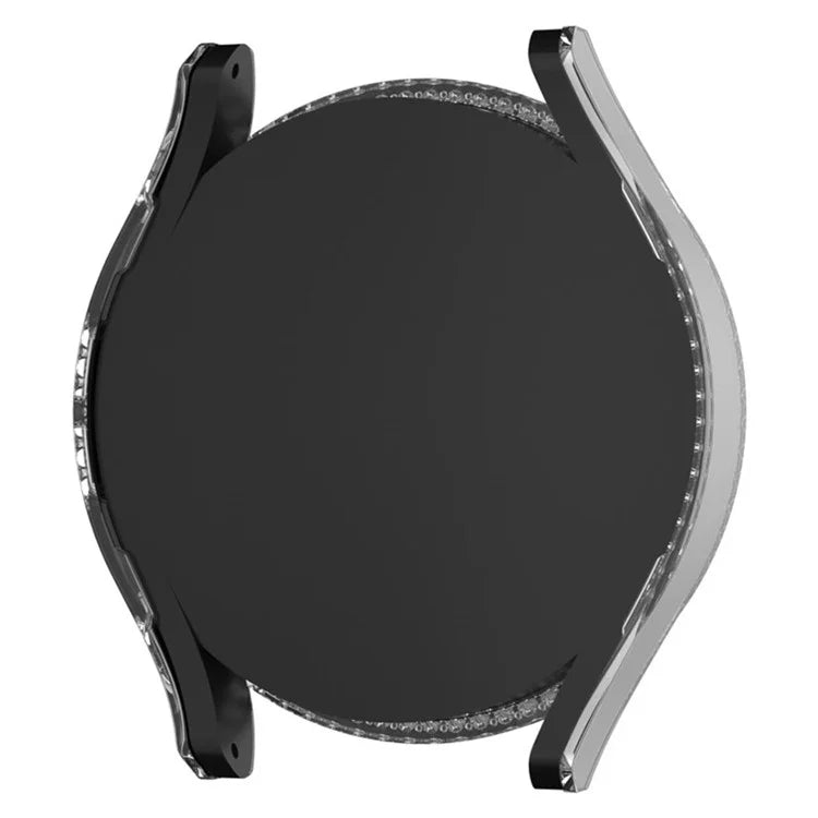 For Samsung Galaxy Watch7 44mm PC Watch Case Rhinestone Decor Hollow-Out Cover