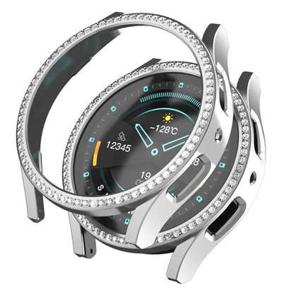For Samsung Galaxy Watch7 44mm PC Watch Case Rhinestone Decor Hollow-Out Cover