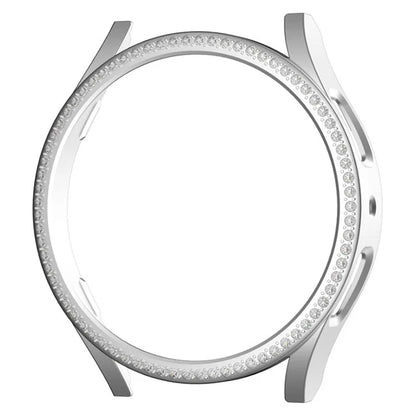 For Samsung Galaxy Watch7 44mm PC Watch Case Rhinestone Decor Hollow-Out Cover