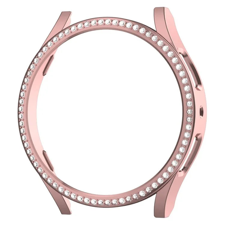 For Samsung Galaxy Watch7 40mm PC Watch Case Rhinestone Decor Hollow-Out Cover