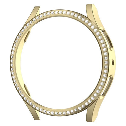 For Samsung Galaxy Watch7 40mm PC Watch Case Rhinestone Decor Hollow-Out Cover