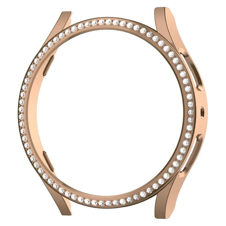 For Samsung Galaxy Watch7 40mm PC Watch Case Rhinestone Decor Hollow-Out Cover