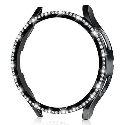 For Samsung Galaxy Watch7 40mm PC Watch Case Rhinestone Decor Cover with Tempered Glass Film