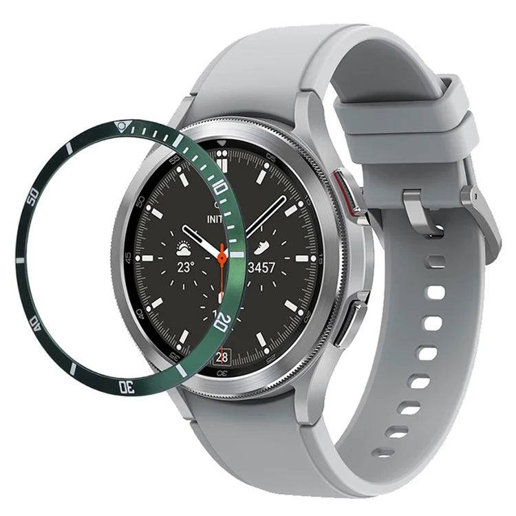 For Samsung Galaxy Watch7  /  Watch6  /  Watch5  /  Watch4  /  44mm Watch Bezel Ring Zinc Alloy Dial Bezel Adhesive Frame Ring Cover