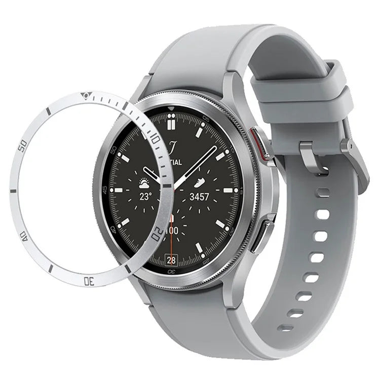 For Samsung Galaxy Watch7  /  Watch6  /  Watch5  /  Watch4  /  44mm Watch Bezel Ring Zinc Alloy Dial Bezel Adhesive Frame Ring Cover