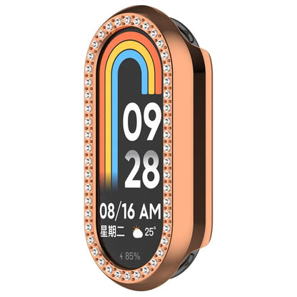 For Xiaomi Mi Band 9 / 9 NFC Rhinestone Decor Hollow-Out Cover PC Watch Frame Case