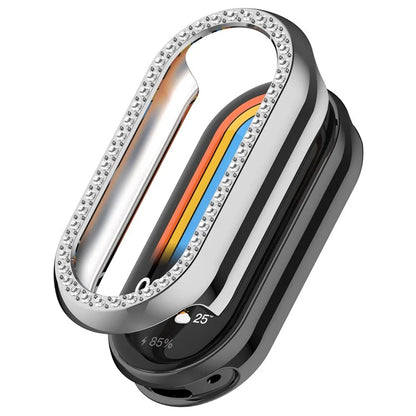 For Xiaomi Mi Band 9 / 9 NFC Rhinestone Decor Hollow-Out Cover PC Watch Frame Case
