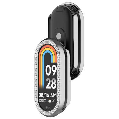 For Xiaomi Mi Band 9 / 9 NFC Rhinestone Decor Hollow-Out Cover PC Watch Frame Case