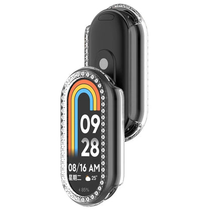 For Xiaomi Mi Band 9 / 9 NFC Rhinestone Decor Hollow-Out Cover PC Watch Frame Case