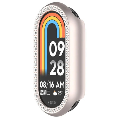 For Xiaomi Mi Band 9 / 9 NFC Rhinestone Decor Hollow-Out Cover PC Watch Frame Case